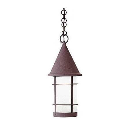 Arroyo Craftsman 7" Valencia Pendant, Mission Brown, Off White Glass VH-7OF-MB